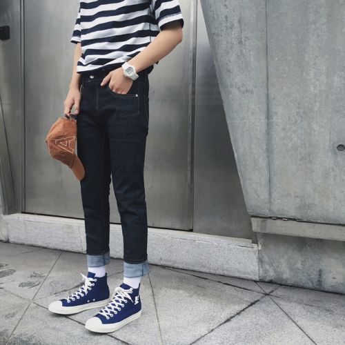 Jeans pour adolescent pieds Slim WILLIAM LOOK en coton Quatre saisons - Ref 1462845