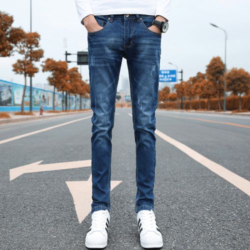 Jeans pour jeunesse pieds Slim en coton automne - Ref 1462869