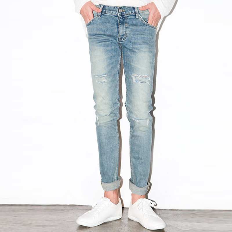 Jeans pour adolescent pieds Slim CARMOUR en CVC Quatre saisons - Ref 1462873