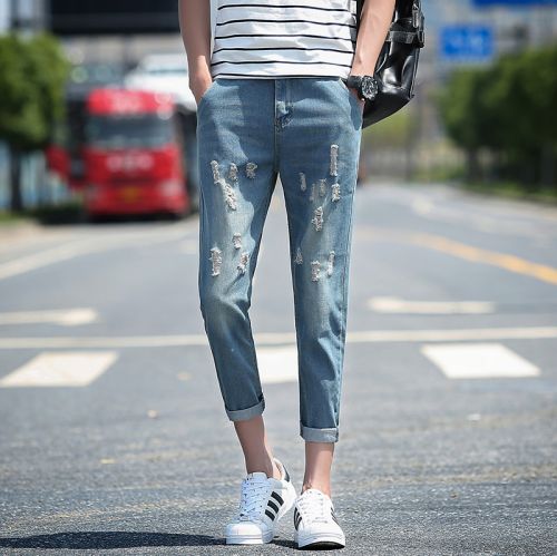 Jeans pour jeunesse pieds Slim en coton Quatre saisons - Ref 1462879