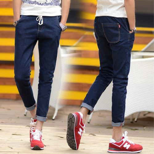 Jeans pour adolescent pieds Slim en coton été - Ref 1462886