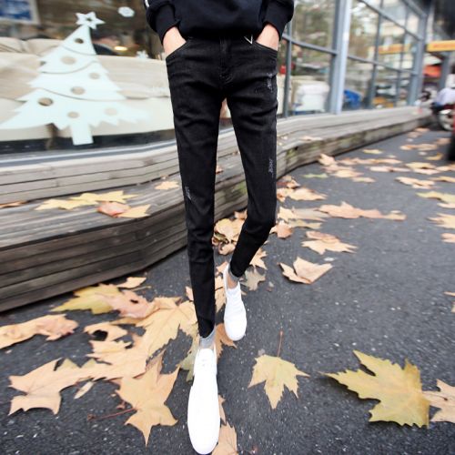 Jeans pour jeunesse pieds Slim en coton hiver - Ref 1462890