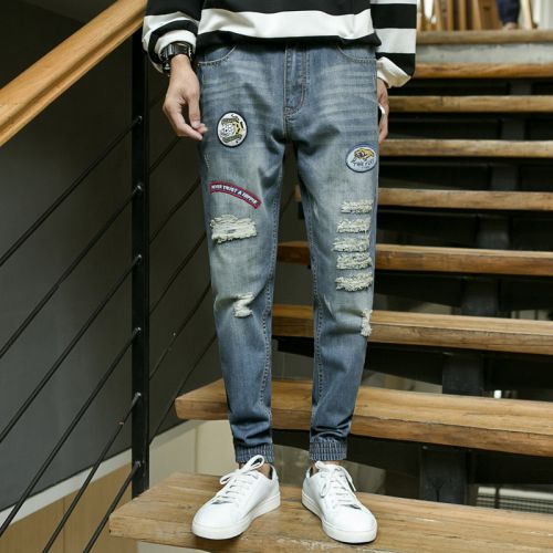 Jeans pour adolescent pieds Slim JEANS en coton automne - Ref 1462971