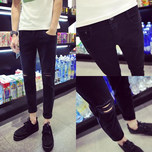 Jeans pour jeunesse pieds Slim en coton été - Ref 1462998