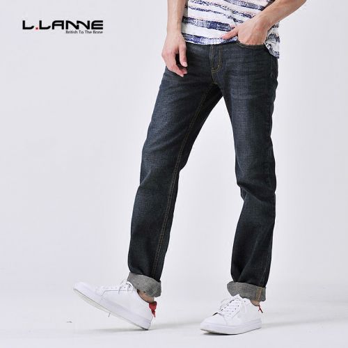 Jeans pour jeunesse coupe droite LLANNE coton automne - Ref 1463006