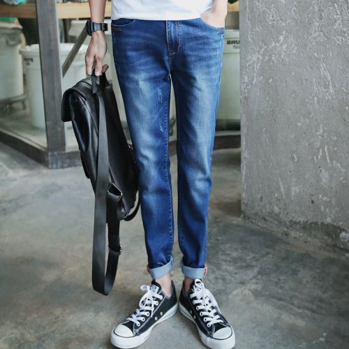 Jeans pour jeunesse coupe droite en coton été - Ref 1463007