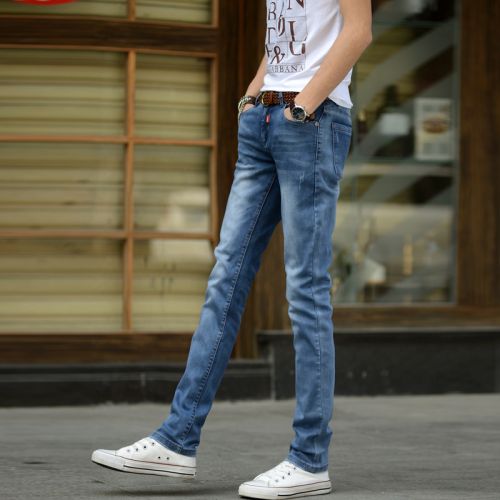 Jeans pour adolescent pieds Slim JEANS en coton Quatre saisons - Ref 1463034