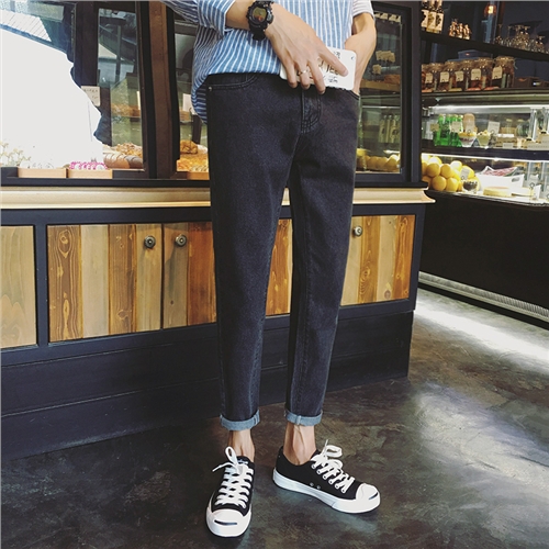 Jeans pour adolescent pieds Slim en coton automne - Ref 1463040