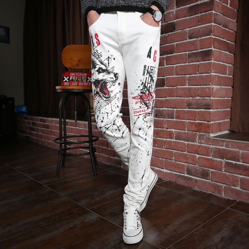 Jeans pour adolescent pieds Slim en coton été - Ref 1463059