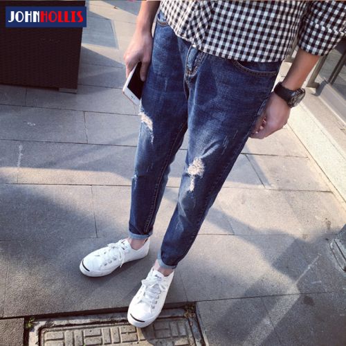 Jeans pour jeunesse pieds Slim JOHNHOLLIS en coton été - Ref 1463071