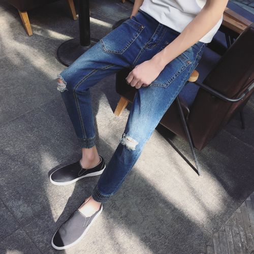 Jeans pour jeunesse pieds Slim en coton été - Ref 1463083