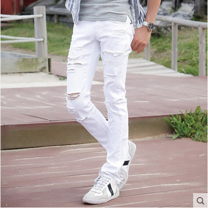 Jeans pour adolescent pieds Slim en coton Quatre saisons - Ref 1463085