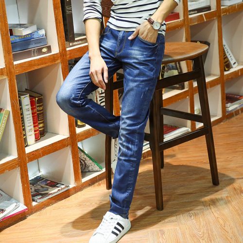 Jeans pieds Slim JIACZULIOU en coton pour été - Ref 1463099