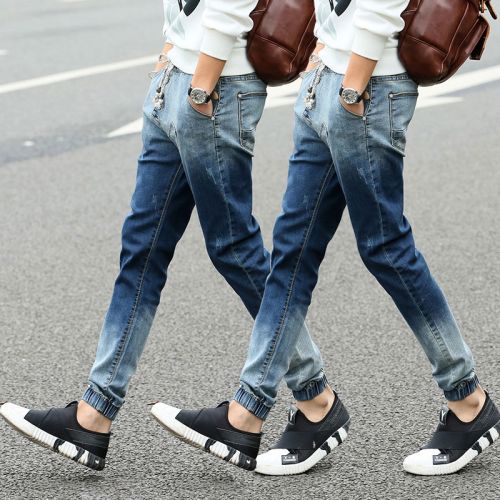 Jeans pour adolescent pieds Slim en coton bio écologique automne - Ref 1463113