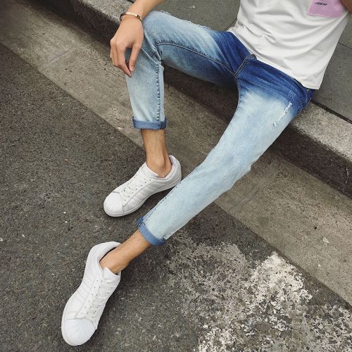 Jeans pour adolescent pieds Slim COLINCOS Coton polyester polyuréthane élastique fibre spandex été - Ref 1463123