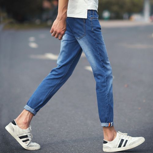 Jeans pour adolescent pieds Slim USIGSX de coton, fibres polyester Quatre saisons - Ref 1463144