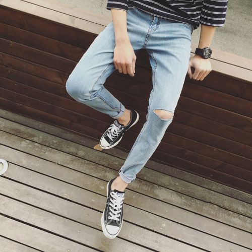 Jeans pour adolescent pieds Slim été - Ref 1463149