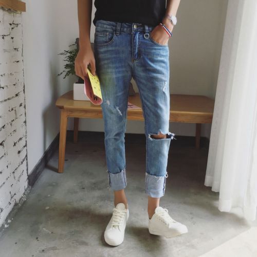 Jeans pour adolescent pieds Slim été - Ref 1463187