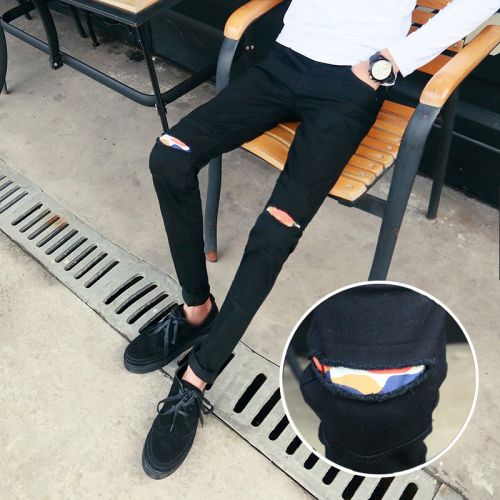 Jeans pour jeunesse pieds Slim en coton Quatre saisons - Ref 1463196