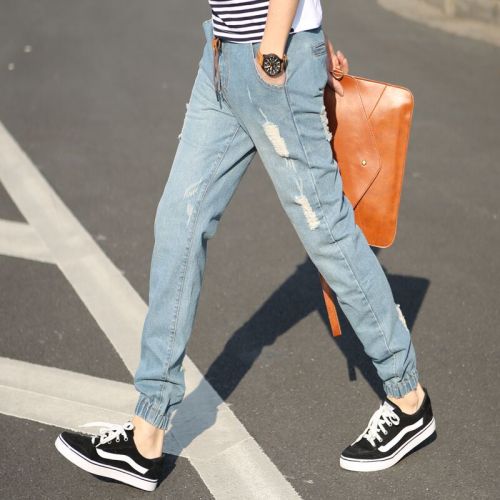 Jeans pour jeunesse pieds Slim en coton Quatre saisons - Ref 1463200