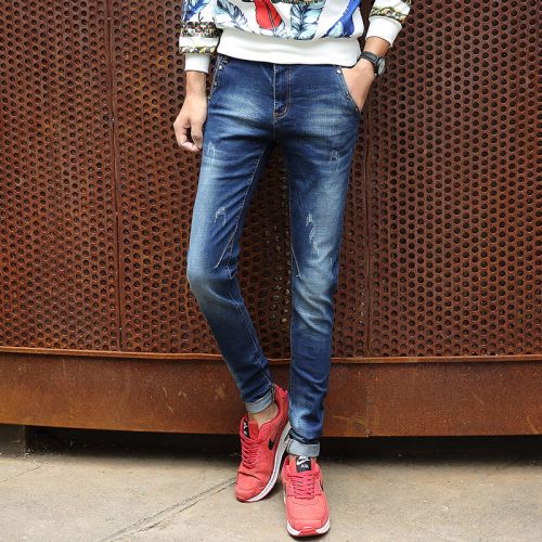 Jeans pour adolescent pieds Slim en coton automne - Ref 1463213