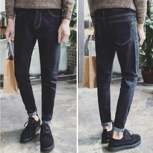 Jeans pour jeunesse pieds Slim en coton hiver - Ref 1463217