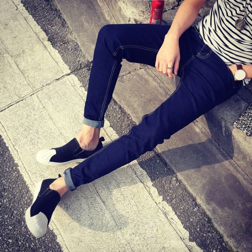 Jeans pour adolescent pieds Slim en coton Quatre saisons - Ref 1463241