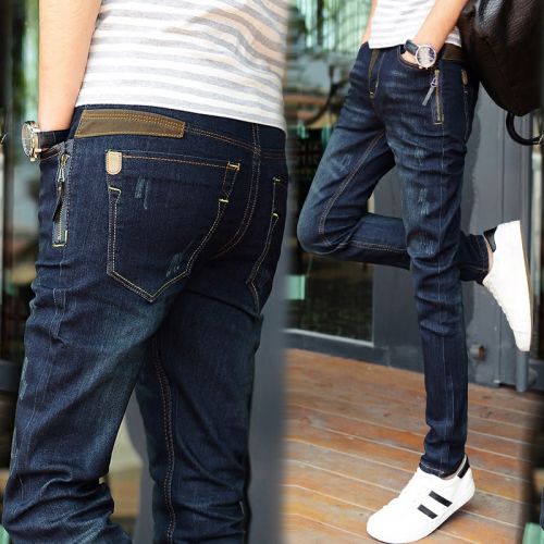 Jeans pour adolescent pieds Slim WEIPAIWG en coton automne - Ref 1463285