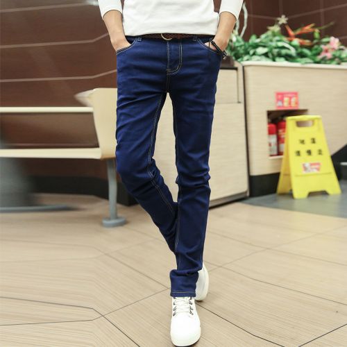 Jeans pour adolescent pieds Slim JOHNSON YUEDA en coton Quatre saisons - Ref 1463288