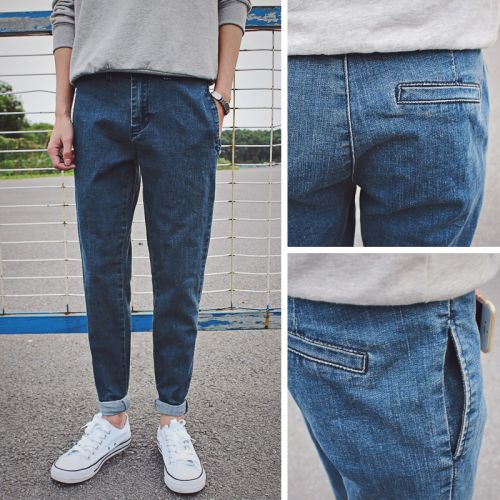 Jeans pour adolescent pieds Slim en coton Quatre saisons - Ref 1463330