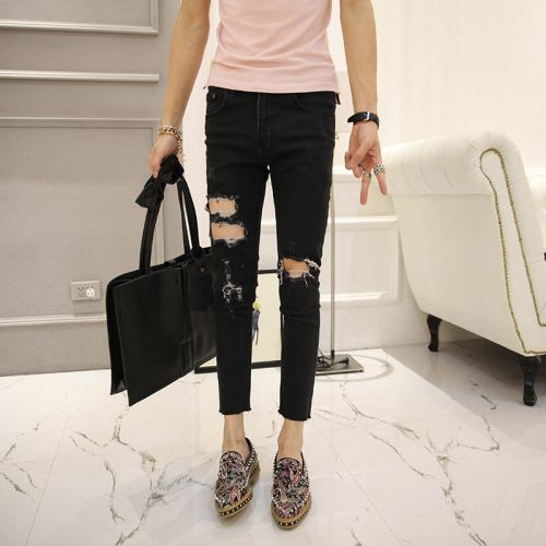 Jeans pour jeunesse pieds Slim EIPOSSNI en coton été - Ref 1463331
