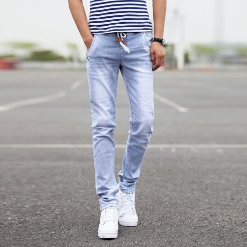 Jeans pour jeunesse pieds Slim en coton automne - Ref 1463365