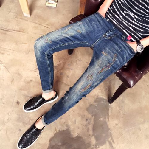 Jeans pour adolescent pieds Slim en coton Quatre saisons - Ref 1463372