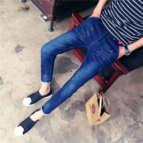 Jeans pour adolescent pieds Slim en coton été - Ref 1463373