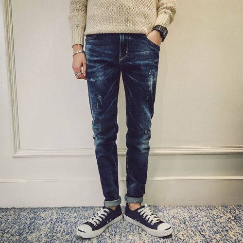 Jeans pour adolescent pieds Slim en coton Quatre saisons - Ref 1463386