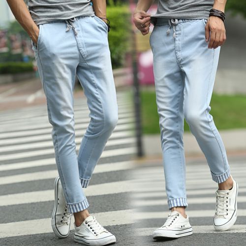 Jeans pour jeunesse pieds Slim NANOSECOND en coton été - Ref 1463409