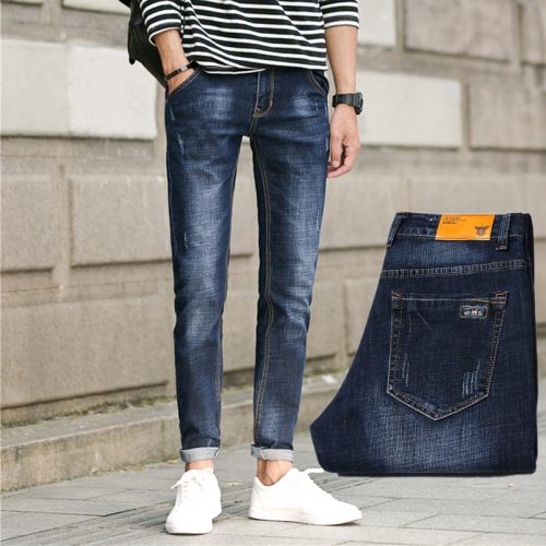 Jeans pour adolescent pieds Slim JEANS en coton Quatre saisons - Ref 1463432