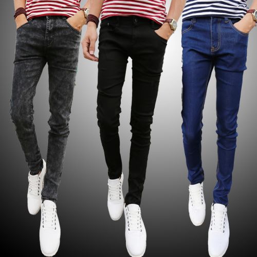 Jeans pour adolescent pieds Slim en coton printemps - Ref 1463442