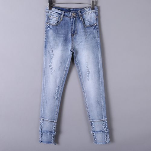 Jeans pour adolescent pieds Slim en coton hiver - Ref 1463443