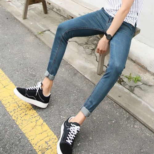 Jeans pour adolescent pieds Slim en coton Quatre saisons - Ref 1463472