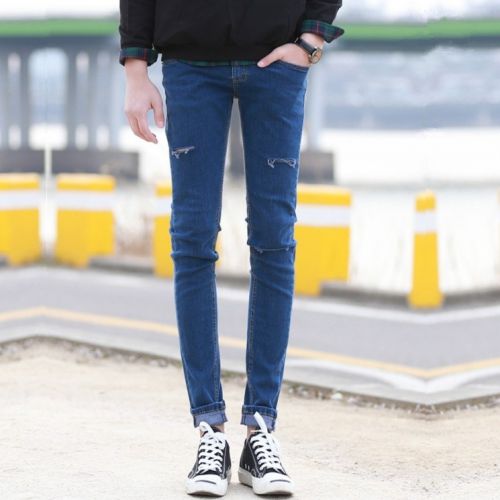 Jeans pour adolescent pieds Slim en coton Quatre saisons - Ref 1463473