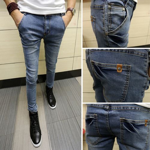 Jeans pour adolescent pieds Slim en coton Quatre saisons - Ref 1463480