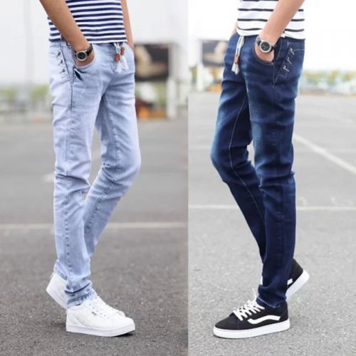 Jeans pour adolescent pieds Slim en coton printemps - Ref 1463489