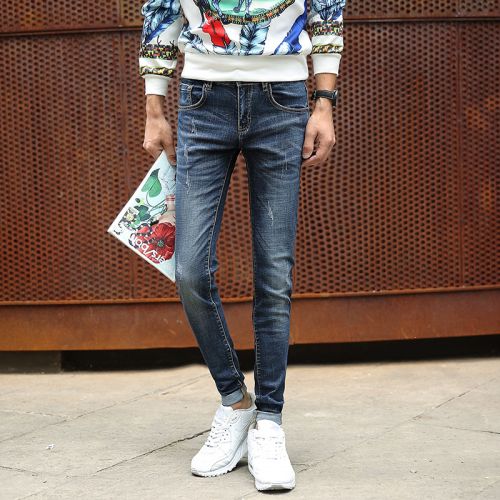 Jeans pour adolescent pieds Slim en coton automne - Ref 1463511