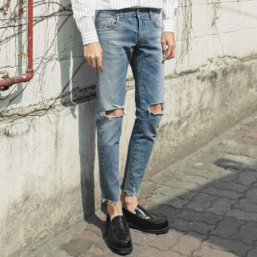 Jeans pour adolescent pieds Slim automne - Ref 1463515