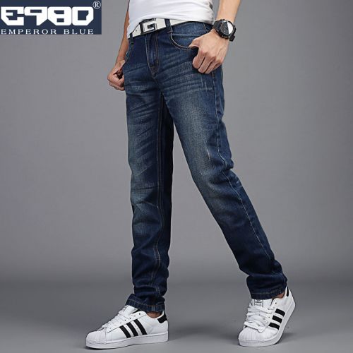 Jeans pour jeunesse coupe droite E980 EMPEROR BLUE en coton automne - Ref 1463524