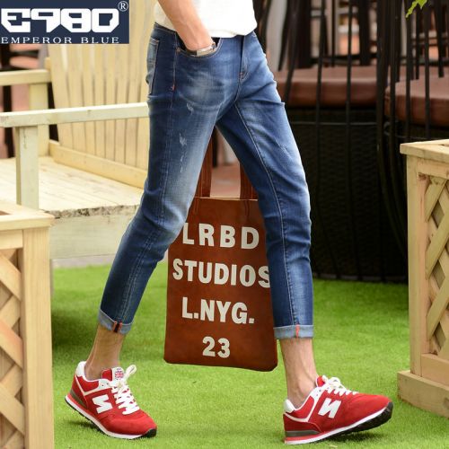 Jeans pour jeunesse coupe droite E980 EMPEROR BLUE en coton été - Ref 1463550