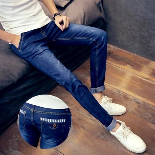 Jeans pour adolescent pieds Slim en coton automne - Ref 1463551