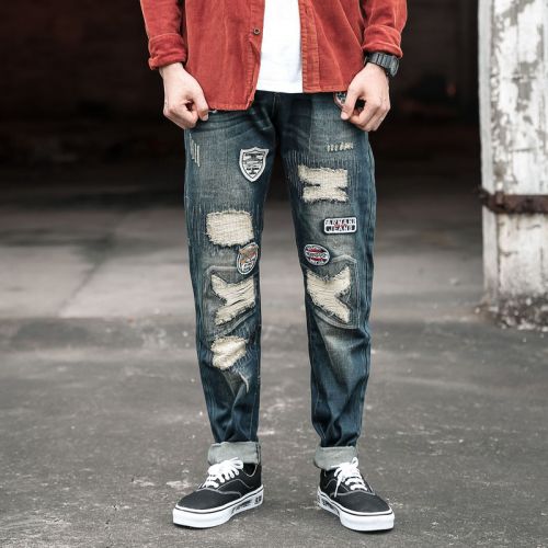 Jeans pour jeunesse pieds Slim en coton Quatre saisons - Ref 1463566
