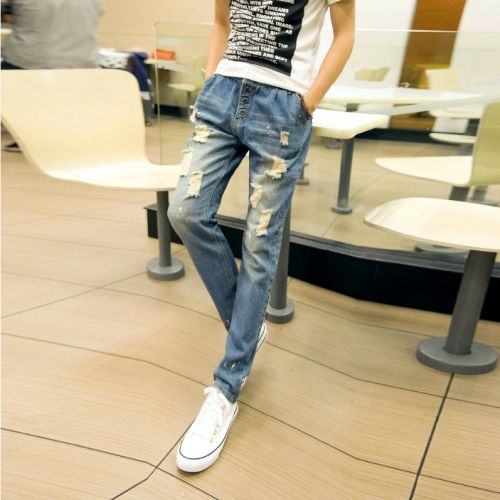 Jeans pour adolescent droite coton été - Ref 1463588